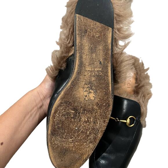 Gucci Men's Princetown Fur Mule slide Loafer Size 8 - Picture 12 of 13